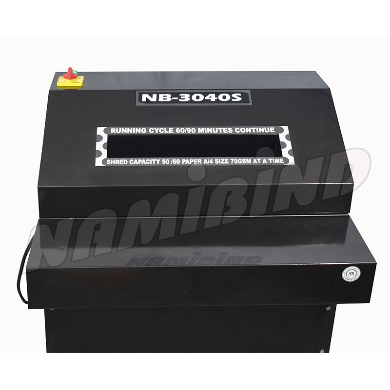 Namibind NB-3040S Heavy-Duty Strip-Cut Shredder | 50-60 Sheet Capacity | 8mm Standard Cut | 410mm Throat Width | 2-3 Hour Continuous Run | 2HP Single Phase Motor