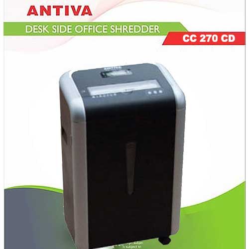 Antiva CC 270 CD Cross-Cut Shredder | 22-24 Sheet Capacity | Shreds Paper, CDs & Credit Cards | 4x40mm Shred Size | 26L Waste Bin | 230mm Feed Width
