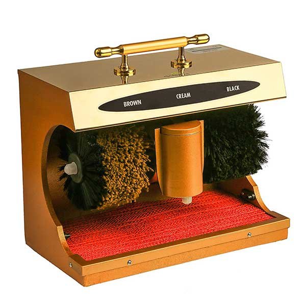 Namibind Golden/Silver Automatic Shoe Shiner with Black & Brown Brushes and 200 ml Polish Cream for Office, Bank, and Hotel Use