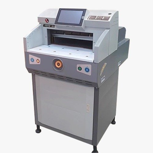 Namibind ZX-4908 Electric Paper Cutting Machine 19 Inch Cut Size, 490 X 490mm Max Cut, 80 Mm Thickness, 10-Inch Touch Screen, Auto Push Book, Adjustable Clamp Pressure