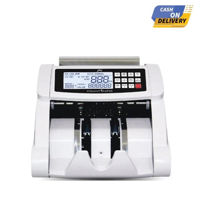 Godrej Count Matic Currency Counting Machine with Fake Note Detection, 1000 Notes/Min, LCD Display, 150 Notes Hopper & Stacker Capacity