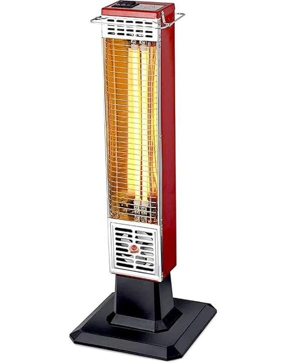 Gopi 1500W Oscillating Quartz Heat Pillar, Made in India, 180° Rotation, 750 Watt Each Dual Rod Selection, Parabolic Reflector for Efficient Heating
