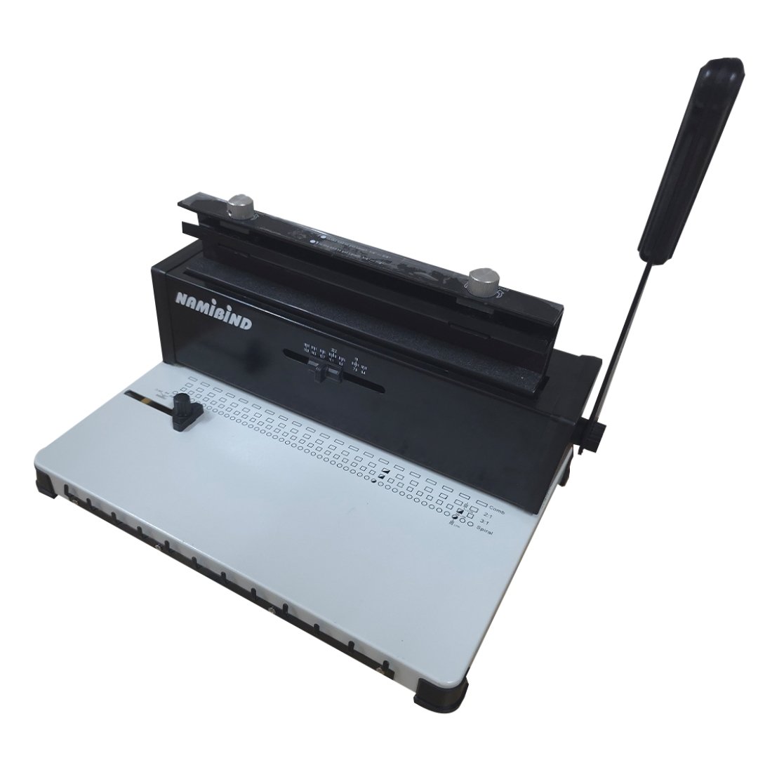 Namibind 2-in-1 Manual A4 Book Binding Machine | 2-in-1 Die Punching & Binding Wiro 3:1 & Spiral Binding | Heavy Duty Binding Machine for Office, School, Publishers & Binders - Image 3